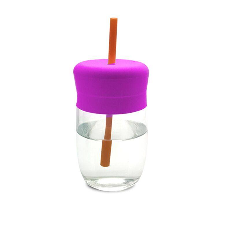 Latest Product Foldable Silicone Cup Cover With Straw for Drinking Bottles Non-leakage